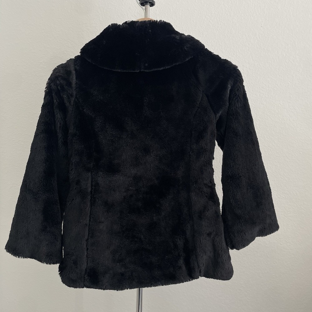 Patagonia Girl's Pelage Black Faux Fur Jacket Coat Cozy Warm Fluffy Size S (8) - Picture 2 of 9